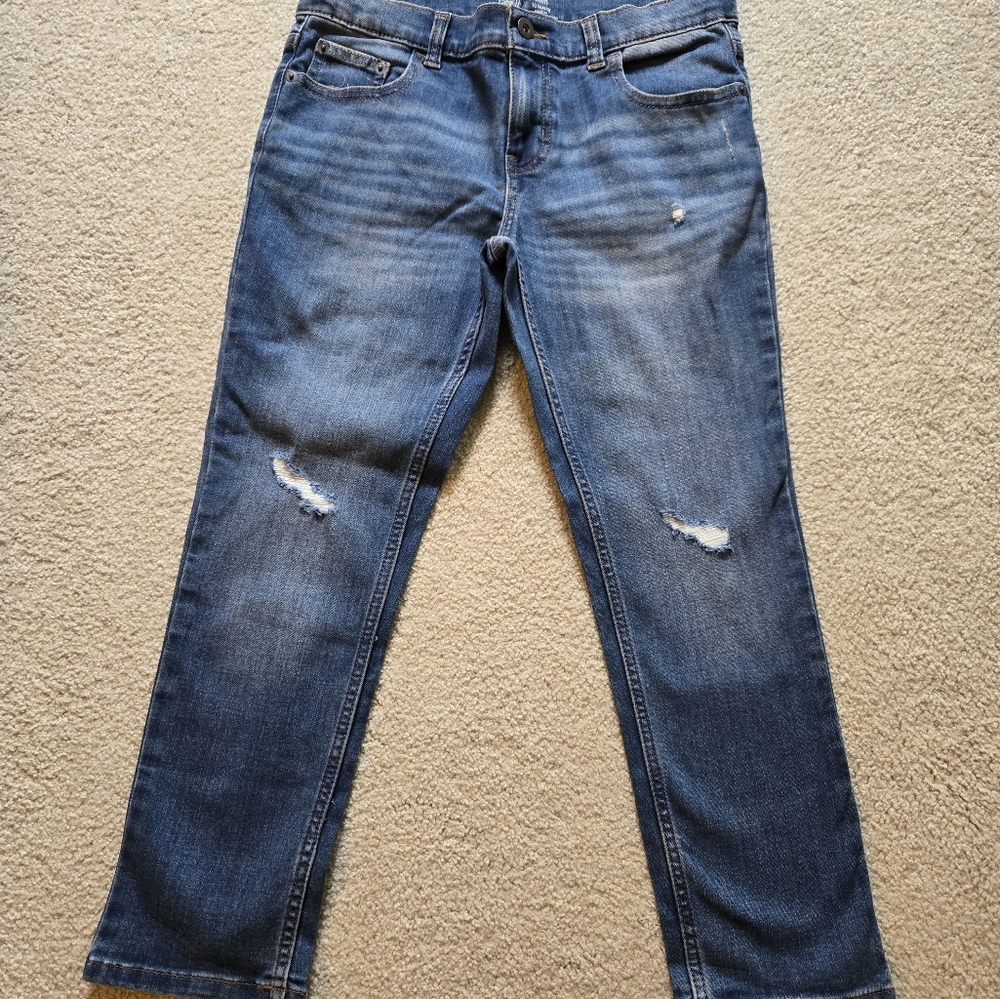 Wonder Nation Kids Boys Straight Slim Jeans Distressed Size 10 Husky